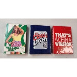 Lot of 3 Vintage Cigarettes & Beer Playing Cards SEALED Decks KOOL Winston Coors